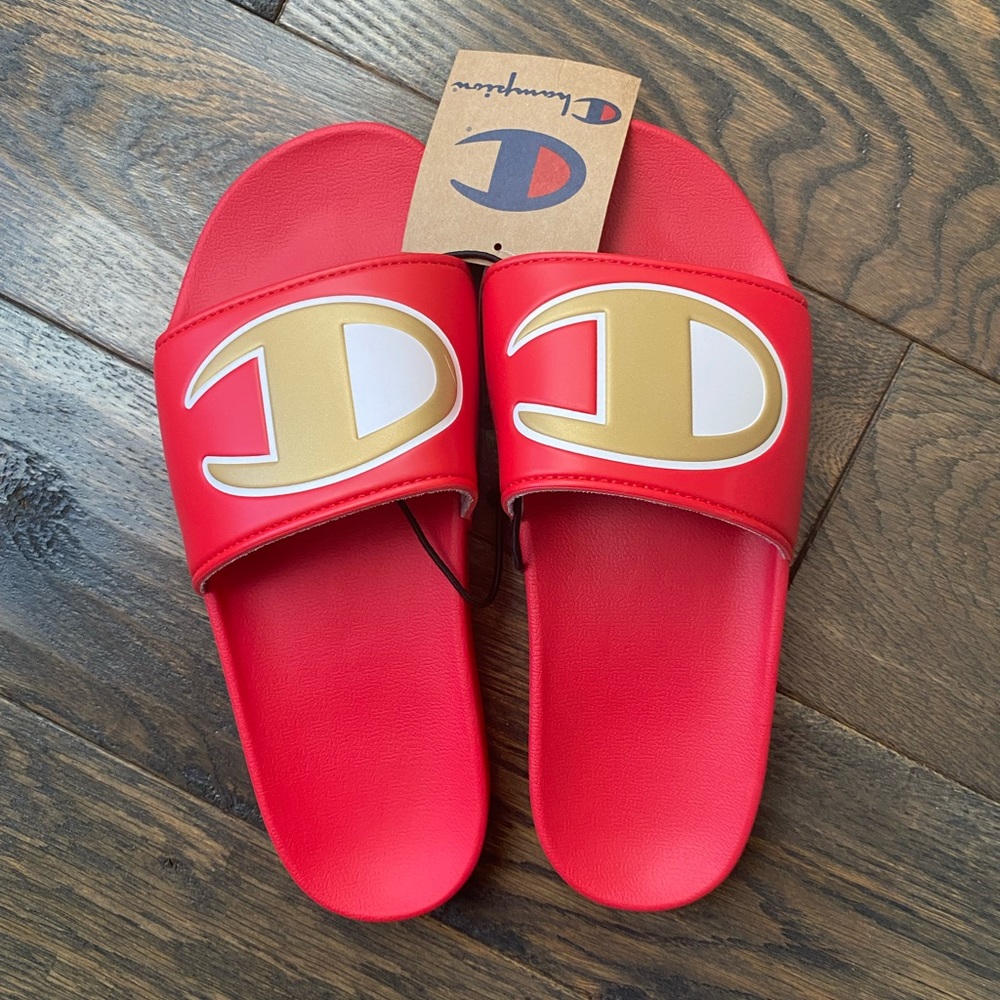 Champion Slides Red Woman’s Shoes New
